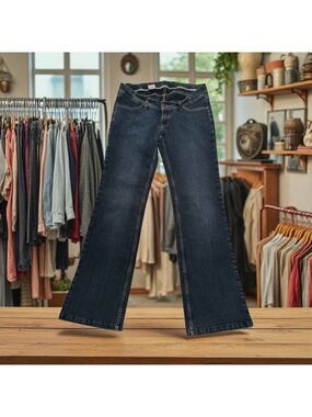 EB Elly B By Olian Bootcut Denim Jeans Low-Rise Womens Medium BLUE Peru